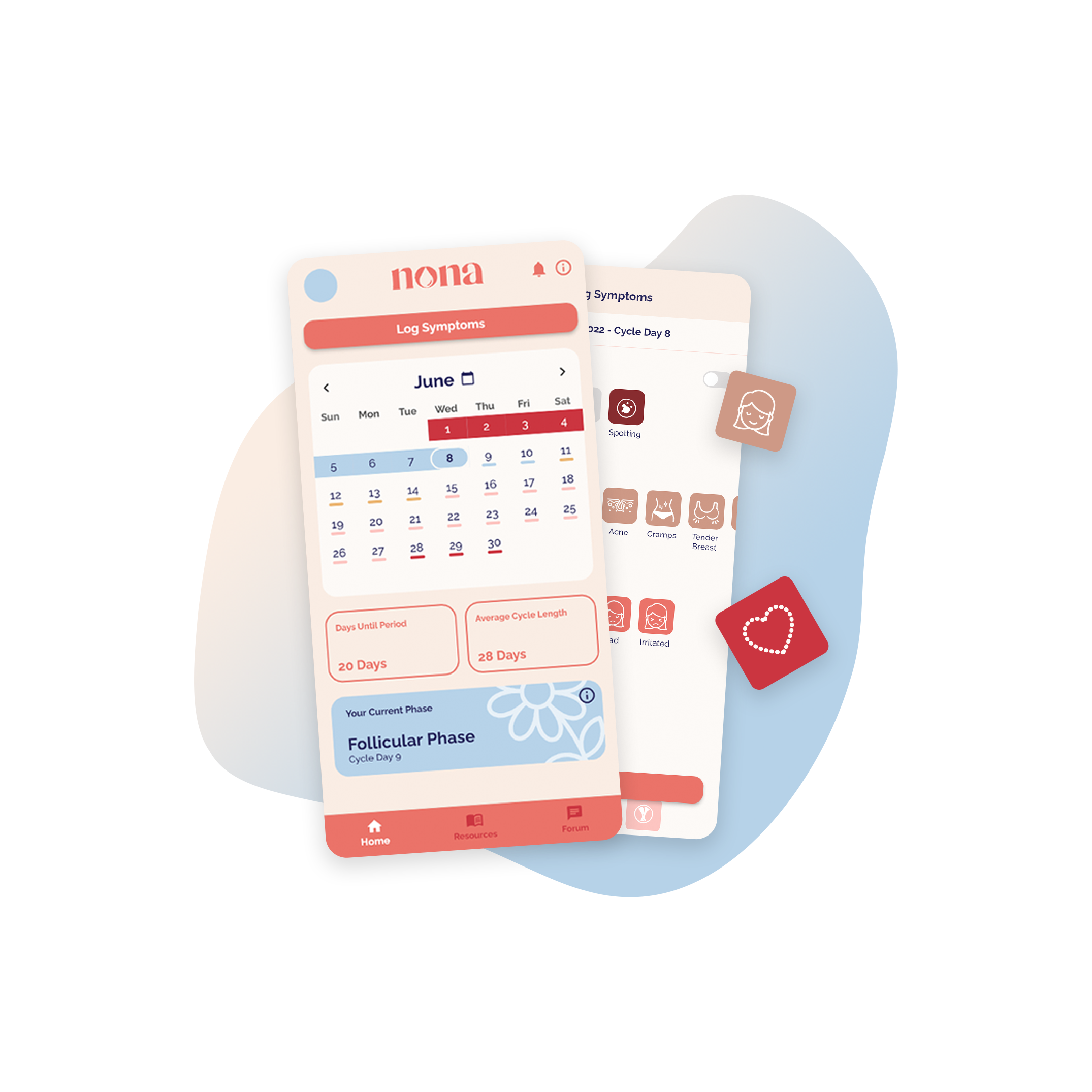 Period tracker apps by Nona Woman