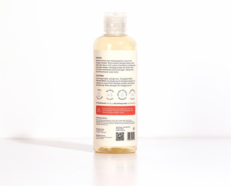Natural Intimate Wash (pH 4.5) - Certified by BPOM - Nona Woman